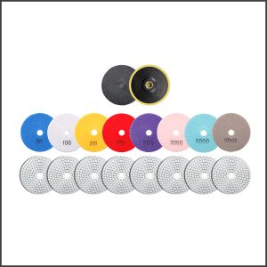 Polierpad / Schleifpad Set für Nass